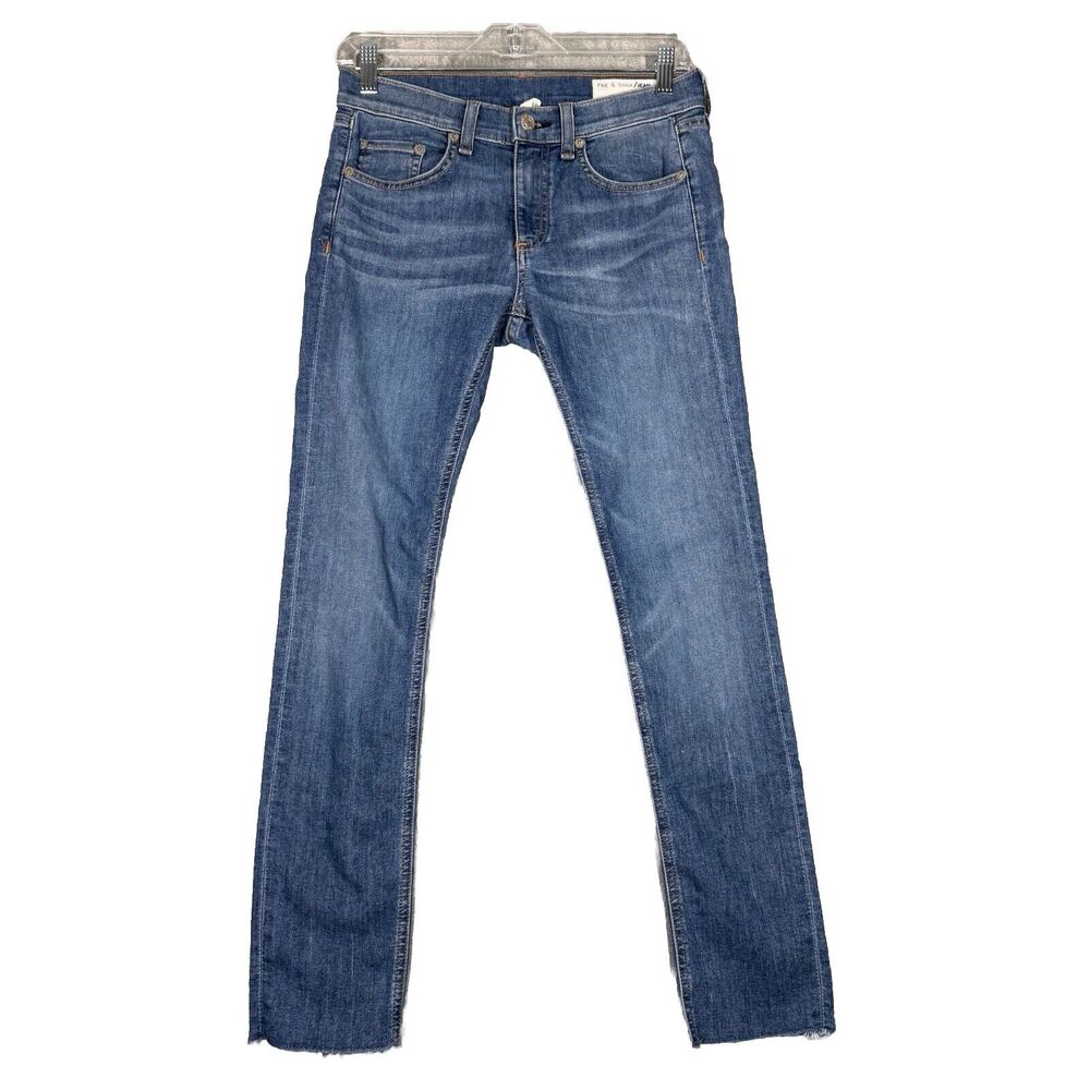 Rag & Bone Jeans Womens 0 25" Blue Ankle Skinny Basic Casual Neutral Everyday